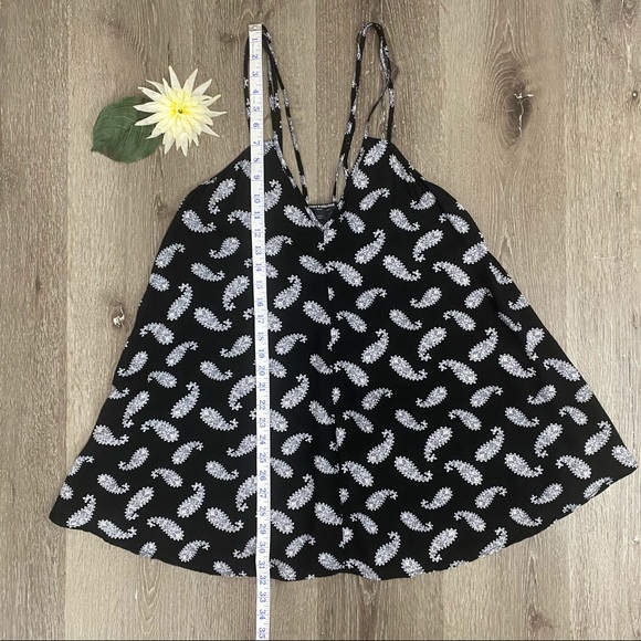 Brandy Melville Deep-V Paisley Black Mini Dress Y2K Sundress - Picture 9 of 9